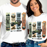 Off-Road Adventure T-Shirts, Couples Matching Graphic Tees, Rock Lights and Tools Design, Outdoor Enthusiast Apparel, Gift for Jeep Lovers