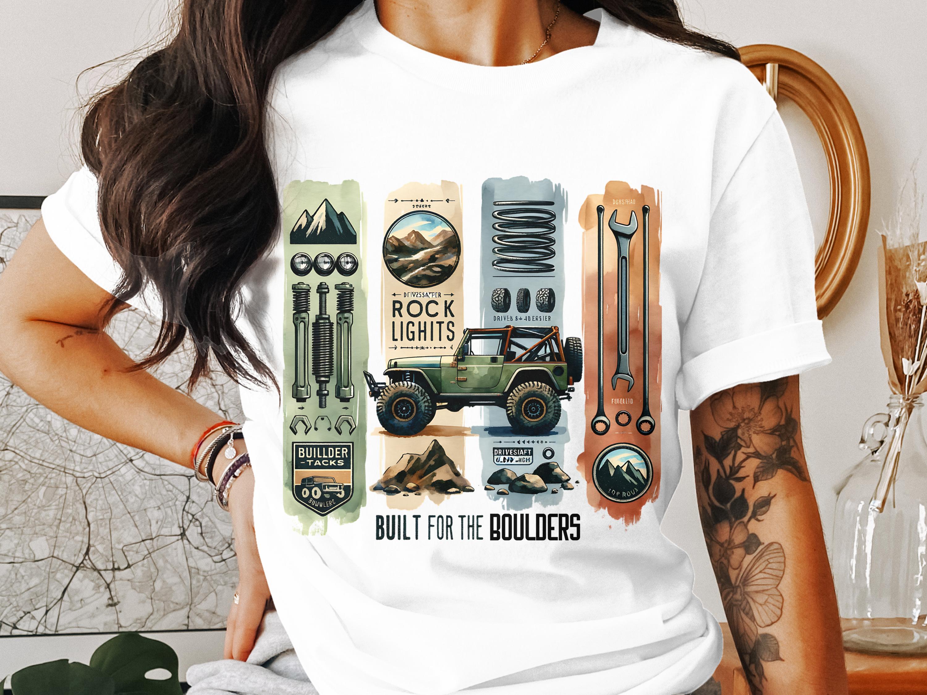 Off-Road Adventure Jeep Graphic T-Shirt, Rock Climbing 4x4 Enthusiast Tee, Outdoor Vehicle Lover Gift, Unique Nature Themed Apparel