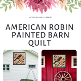 Modern American Robin Quilt Block Pattern - Digital Download PDF in 12x12, 24x24, and 48x48 Sizes for DIY Barn Quilt Decor