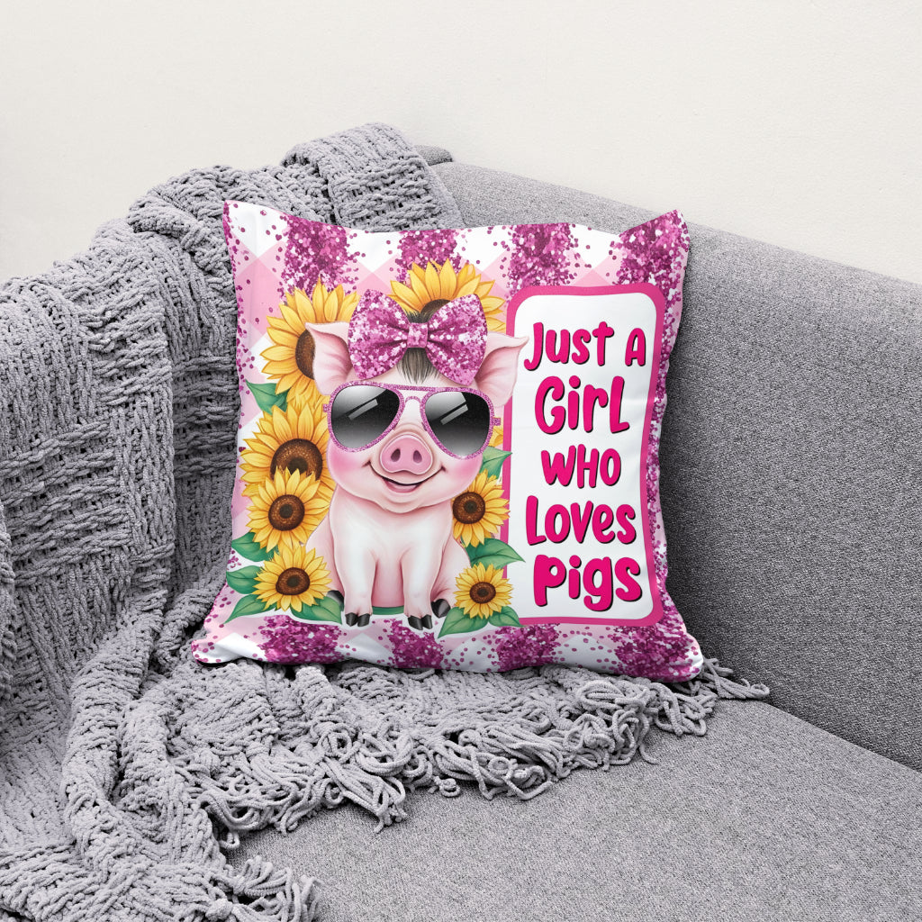 Just A Girl Who Loves Pigs Tumbler Wrap, Cute Pig 20oz Skinny Tumbler Wrap PNG, Funny Pig Tumbler Wrap PNG, Sublimation Tumbler Design