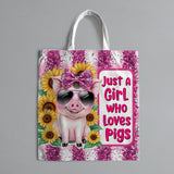 Just A Girl Who Loves Pigs Tumbler Wrap, Cute Pig 20oz Skinny Tumbler Wrap PNG, Funny Pig Tumbler Wrap PNG, Sublimation Tumbler Design