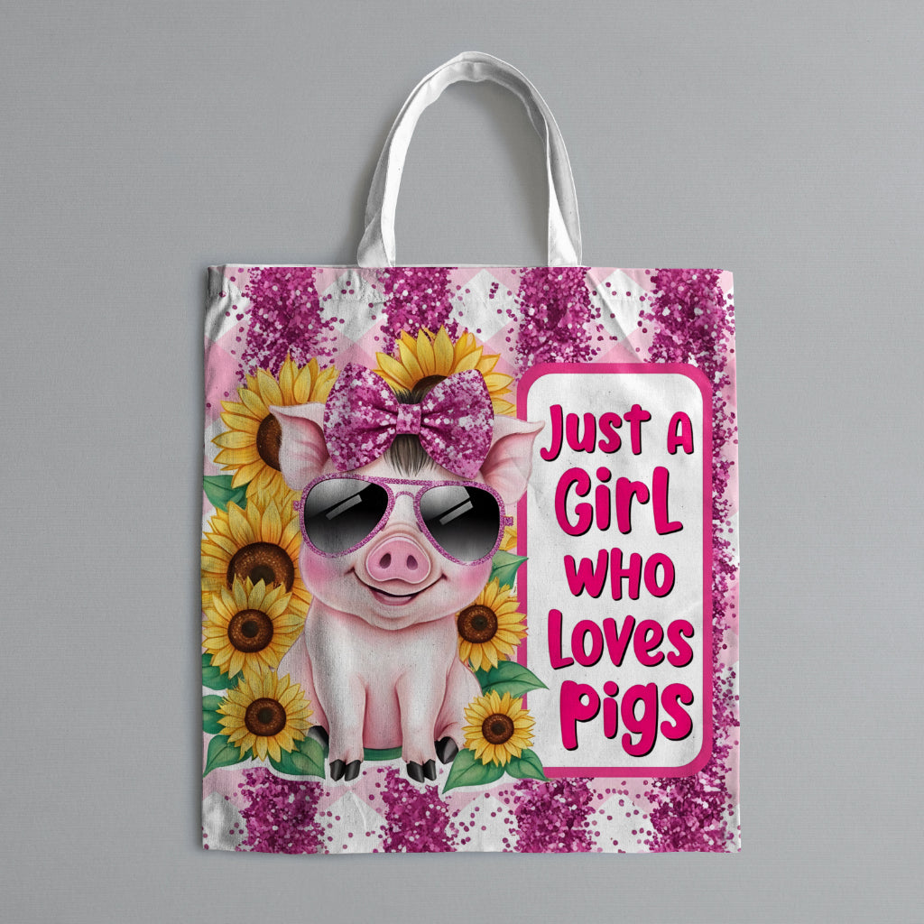 Just A Girl Who Loves Pigs Tumbler Wrap, Cute Pig 20oz Skinny Tumbler Wrap PNG, Funny Pig Tumbler Wrap PNG, Sublimation Tumbler Design