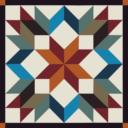 12x12" Autumn Burst Carpenters Star Barn Quilt PDF Pattern, SVG Pattern, Wood quilt to paint for outdoors Bundle