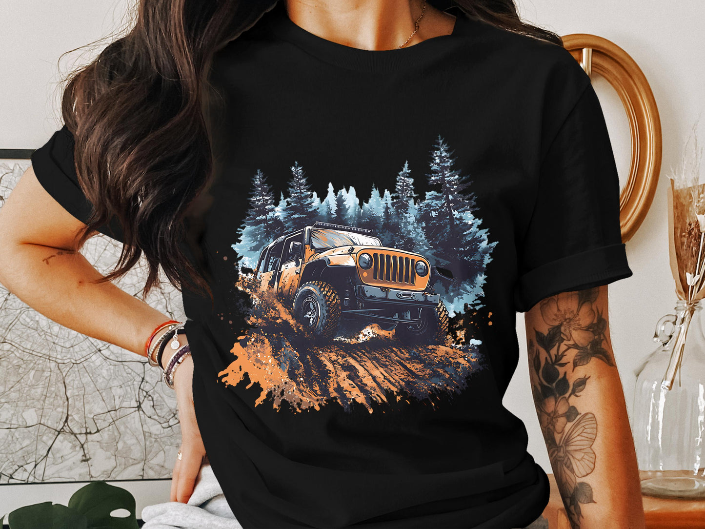 "Off-Road Jeep Mud Adventure PNG, 4x4 Truck Sublimation, Jeep Lover Clipart, Overlanding Digital Download, Muddy Trail PNG Design"