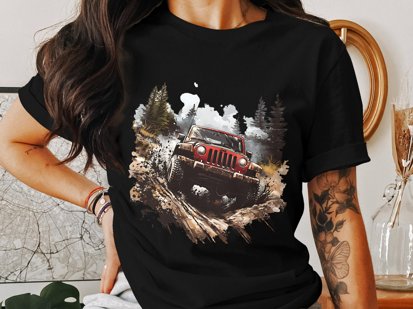 "Off-Road Jeep Mud Adventure PNG, 4x4 Truck Sublimation, Jeep Lover Clipart, Overlanding Digital Download, Muddy Trail PNG Design"