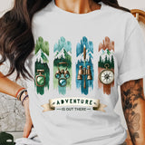 Adventure is Out There PNG, Watercolor Outdoor Brushstroke Design, Mountains Compass Trail Art, Hiking Sublimation Clipart