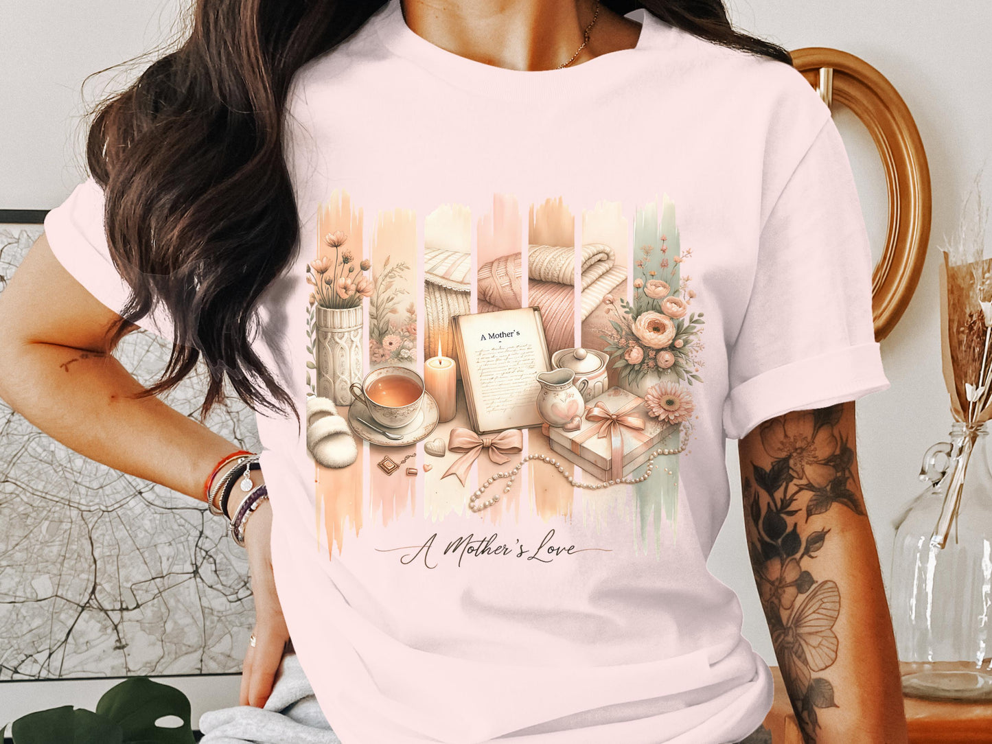 A Mother's Love Brushstroke PNG, Sublimation Design, 300 DPI Digital Download, Tumbler Wrap, Mug, T-Shirt, Mother's Day Gift