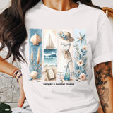 Salty Air & Summer Dreams PNG, Beach Brushstroke Sublimation, 20oz Tumbler Wrap, Coastal Summer Sublimation Design, Digital Download