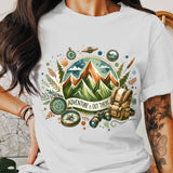 Adventure is Out There PNG, Watercolor Outdoor Brushstroke Design, Mountains Compass Trail Art, Hiking Sublimation Clipart