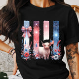 4th of July Brushstroke PNG Patriotic Sublimation Design 300 DPI Digital File coquette bow patriotic png highland cow fireworks brushstroke