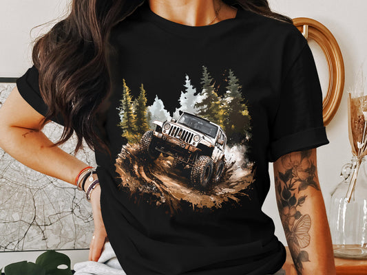 "Off-Road Jeep Mud Adventure PNG, 4x4 Truck Sublimation, Jeep Lover Clipart, Overlanding Digital Download, Muddy Trail PNG Design"