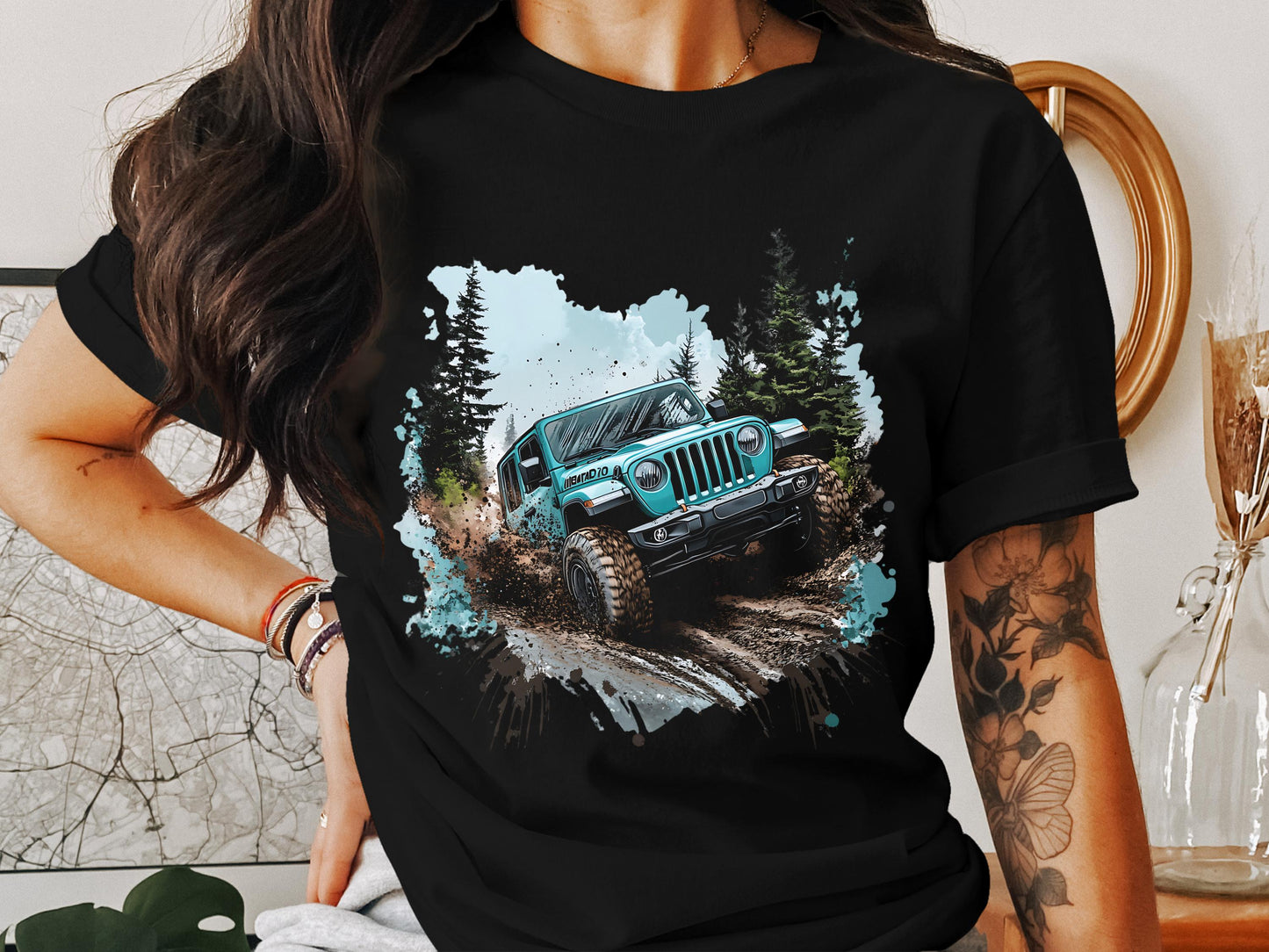 "Off-Road Jeep Mud Adventure PNG, 4x4 Truck Sublimation, Jeep Lover Clipart, Overlanding Digital Download, Muddy Trail PNG Design"