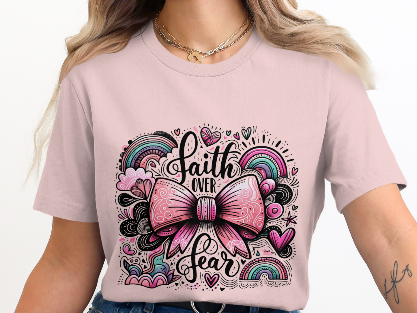 Faith Over Fear PNG Digital File 300 DPI Sublimation Design for Shirts Tumblers Stickers Pillows Notebooks Glass Can Cups Crafts