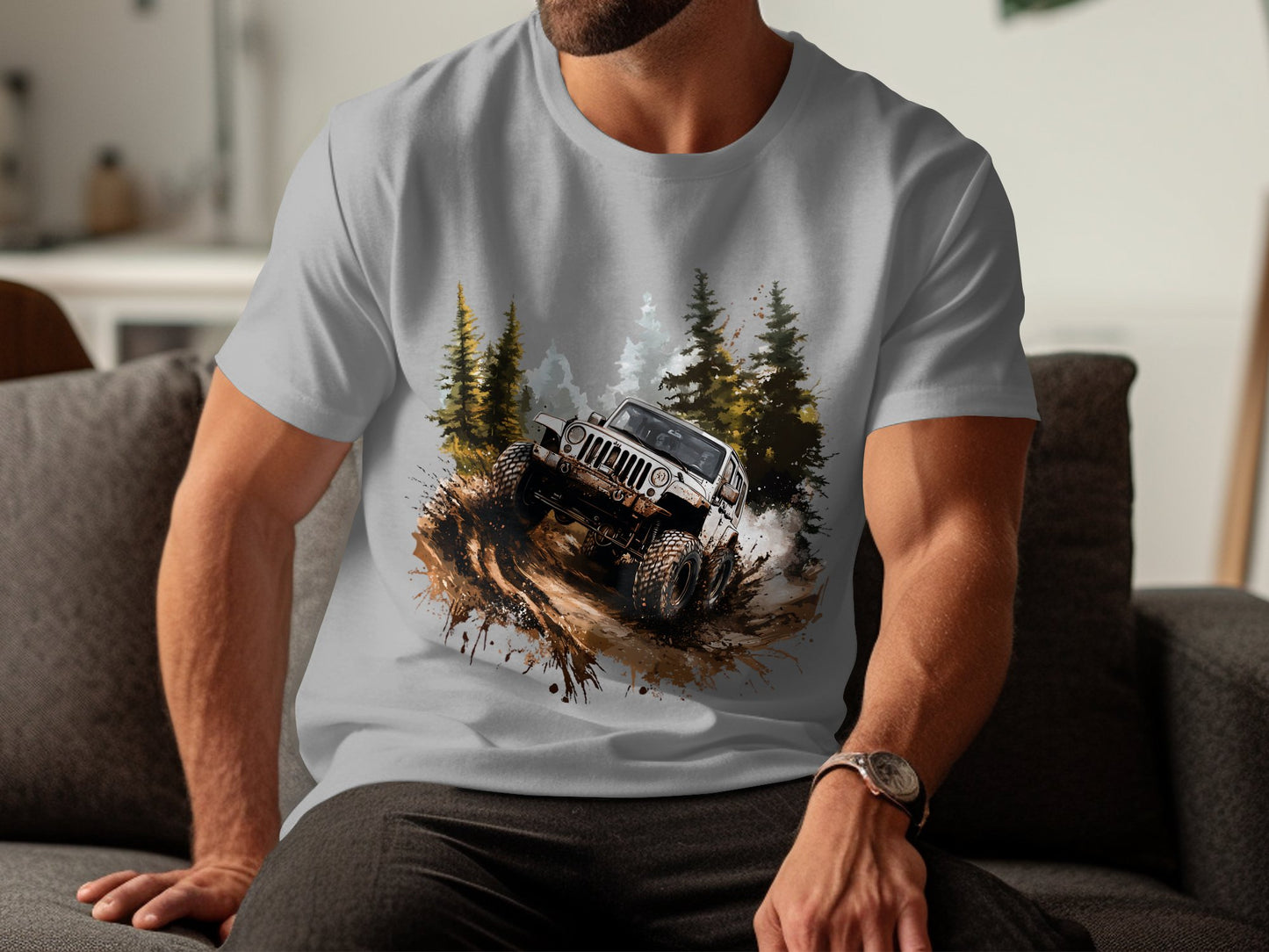 "Off-Road Jeep Mud Adventure PNG, 4x4 Truck Sublimation, Jeep Lover Clipart, Overlanding Digital Download, Muddy Trail PNG Design"