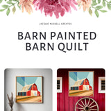 Printed Barn Scene Barn Quilt Pattern featuring a colorful quilt block design for DIY painted barn quilt projects.