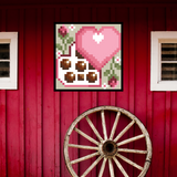Box of Chocolate with Flowers Quilt Block Barn Quilt - Digital Download, Rustic Home Decor, DIY Wall Art Pattern, Crafting Project, Instant PDF File