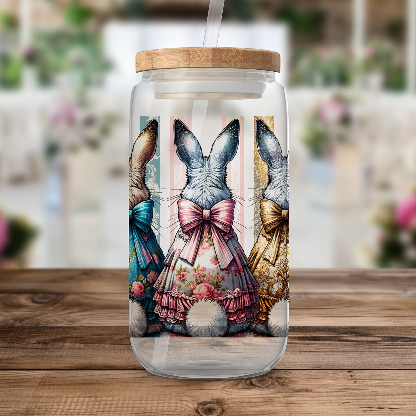 Cute Coquette Easter Bunny Tumbler Wrap, 20oz Skinny Easter Tumbler PNG Sublimation Design, Grandmillenial Easter Digital Download