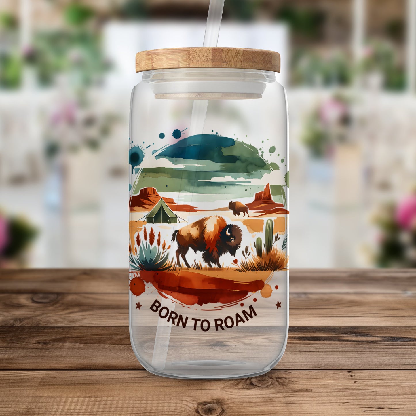 Born to Roam PNG, Watercolor Adventure Brushstroke Design, Vanlife Mountains Tent Clipart, Camping Sublimation Digital Download