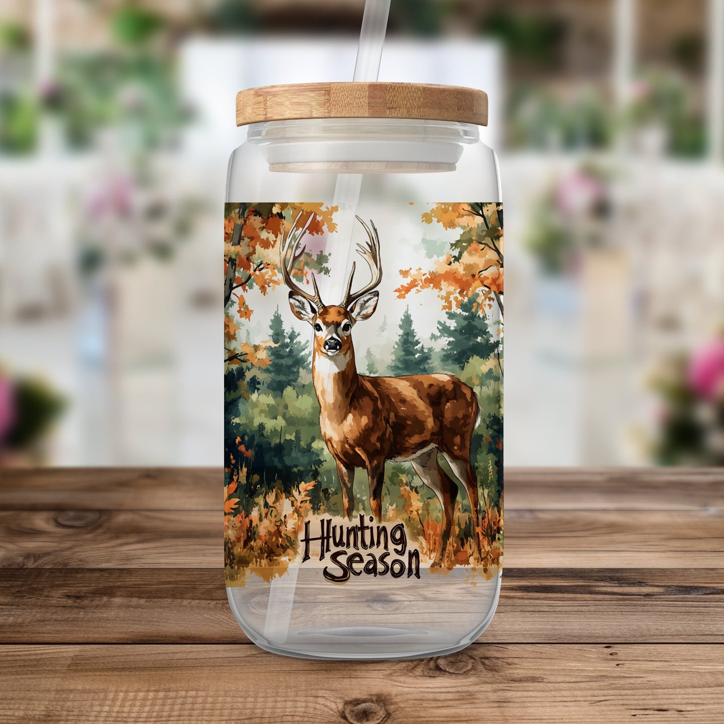 Camo Deer Hunting Season Tumbler Wrap 20oz Sublimation Tumbler Designs, Camouflage Straight Skinny Digital Download