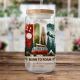 Born to Roam PNG, Watercolor Adventure Brushstroke Design, Vanlife Mountains Tent Clipart, Camping Sublimation Digital Download