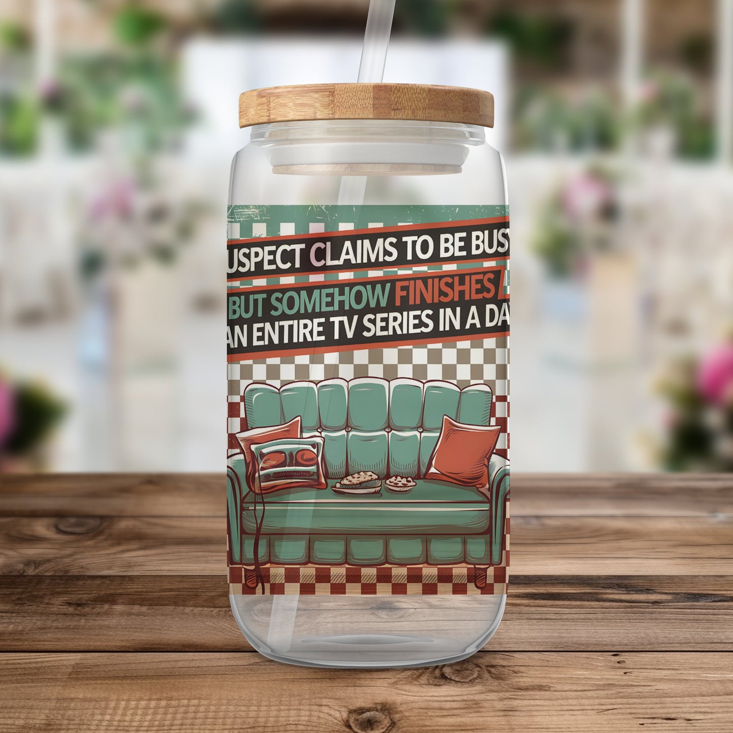 Suspect Claims to Be Busy But Finishes a TV Series 20oz Tumbler Wrap, Funny Binge-Watching Sublimation Design, Digital Download PNG