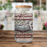 Suspect Claims to be Exhausted 20oz Tumbler Wrap, Funny Sublimation Design, Retro Aesthetic PNG, Digital Download for Skinny Tumblers
