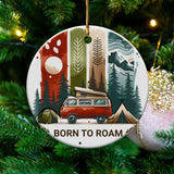 Born to Roam PNG, Watercolor Adventure Brushstroke Design, Vanlife Mountains Tent Clipart, Camping Sublimation Digital Download