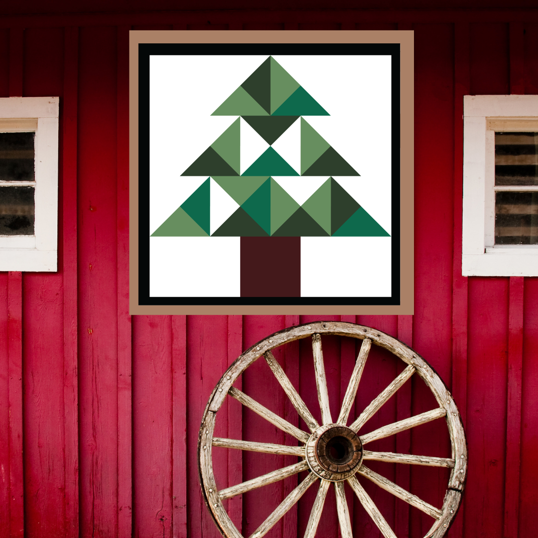 Christmas Tree Quilt Block Barn Quilt - Digital Download, Festive DIY Wall Art Pattern, Holiday Home Decor, Quilting Project, Instant PDF