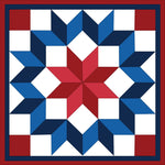 Printable Carpenter Barn Quilt Pattern featuring a classic red, white, and blue geometric quilt block for DIY painted barn quilt projects.