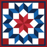 Printable Carpenter Barn Quilt Pattern featuring a classic red, white, and blue geometric quilt block for DIY painted barn quilt projects.