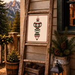 Christmas Keepsake vintage ornament barn quilt pattern featuring geometric Christmas details in forest green, blush pink, brick red, cream, and parchment.