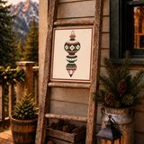 Christmas Keepsake vintage ornament barn quilt pattern featuring geometric Christmas details in forest green, blush pink, brick red, cream, and parchment.