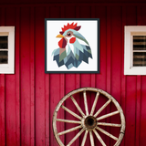 Chicka Barn Quilt Pattern – Modern Chicken Quilt Block Design (3 Sizes Included)