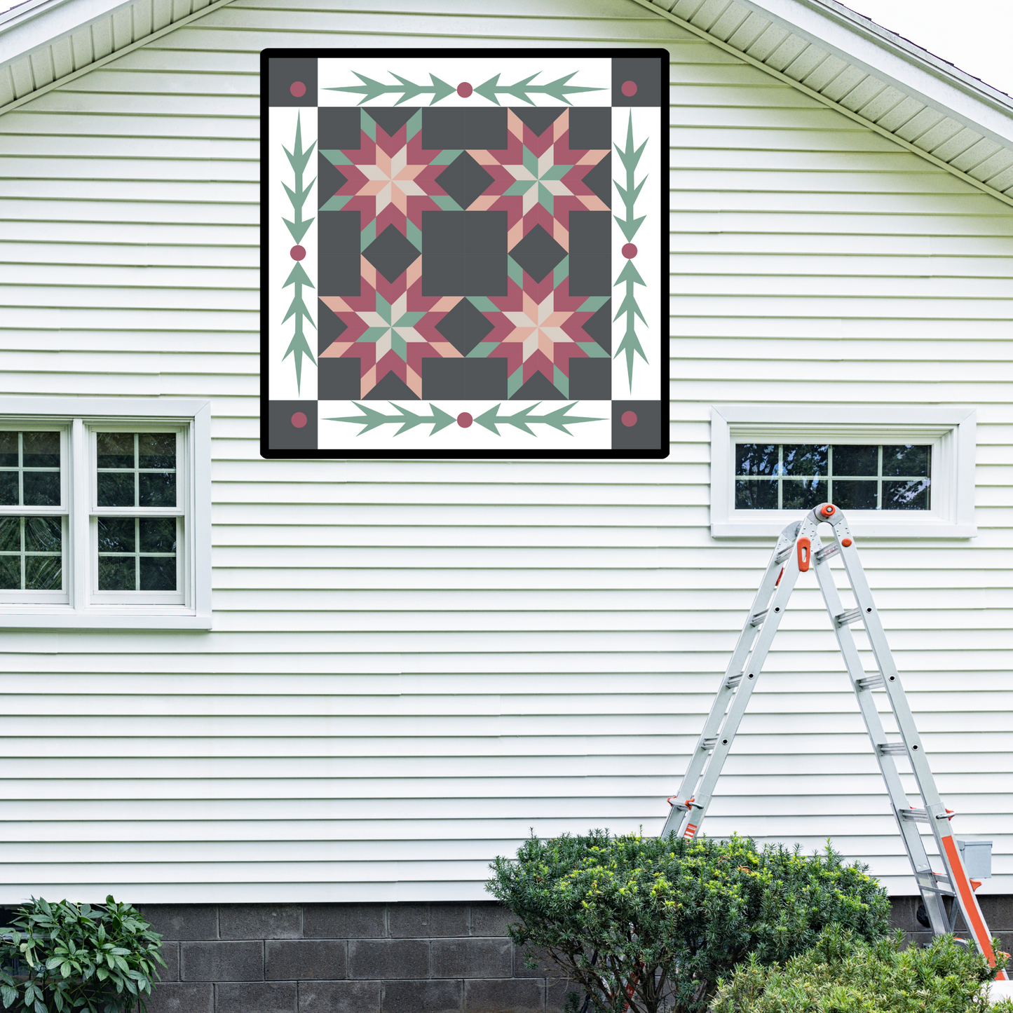 Christmas Poinsettia Quilt Block Barn Quilt - Digital Download, Holiday Home Decor, DIY Wall Art Pattern, Rustic Christmas Decor, Instant PDF