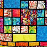 Close-up of stained glass quilt design