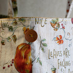 Close up On button on Farmer's Market Bag