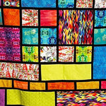 Colorful stained glass quilt blocks