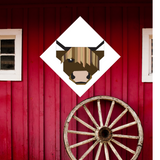 Highland Cow on Point painted Barn Quilt Digital SVG PDF Pattern Bundle