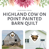 Highland Cow on Point painted Barn Quilt Digital SVG PDF Pattern Bundle