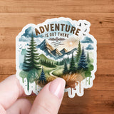 Adventure is Out There PNG, Watercolor Outdoor Brushstroke Design, Mountains Compass Trail Art, Hiking Sublimation Clipart