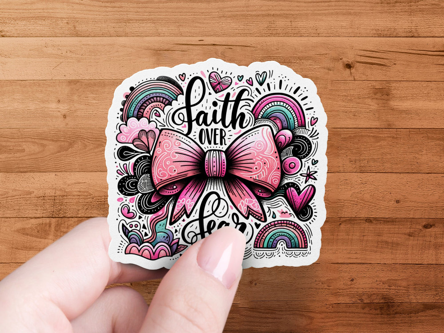 Faith Over Fear PNG Digital File 300 DPI Sublimation Design for Shirts Tumblers Stickers Pillows Notebooks Glass Can Cups Crafts