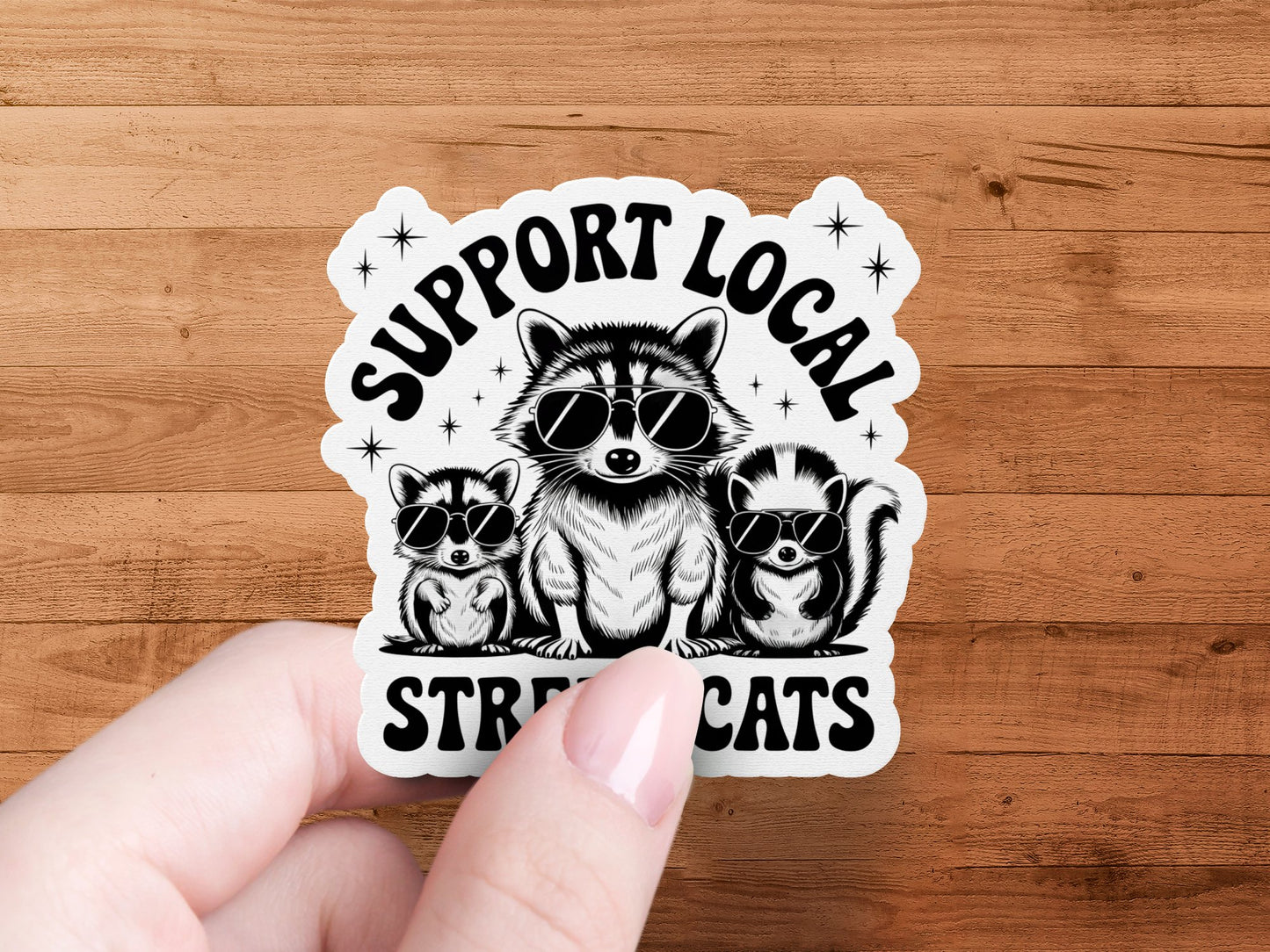 Support Your Local Street Cats Png, Funny Raccoon Png, Vintage Raccoon Png, Trash Panda Png, Skunk Png, Sublimation Digital Design