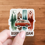 Born to Roam PNG, Watercolor Adventure Brushstroke Design, Vanlife Mountains Tent Clipart, Camping Sublimation Digital Download