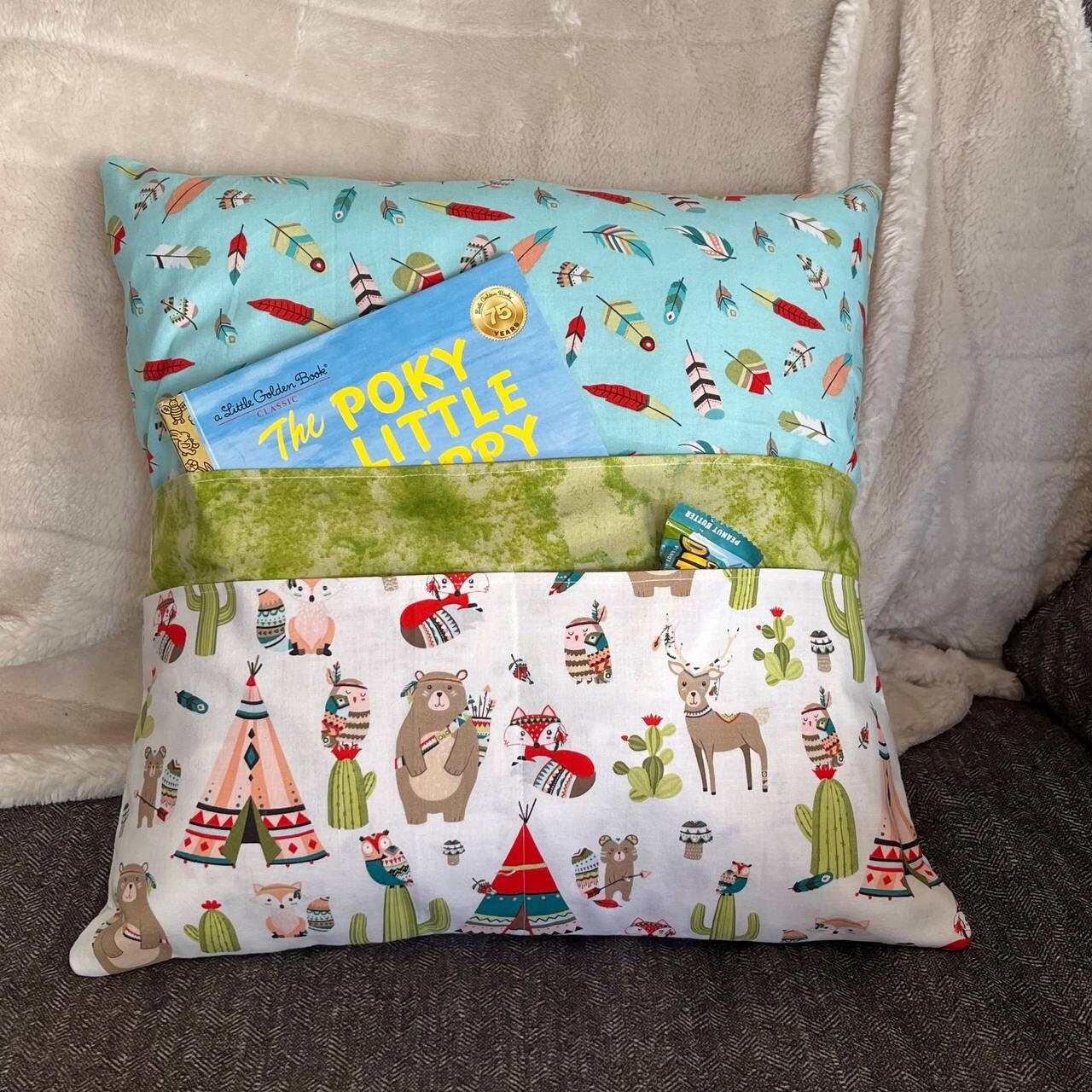 Double Pocket Reading Pillow Sewing Pattern PDF