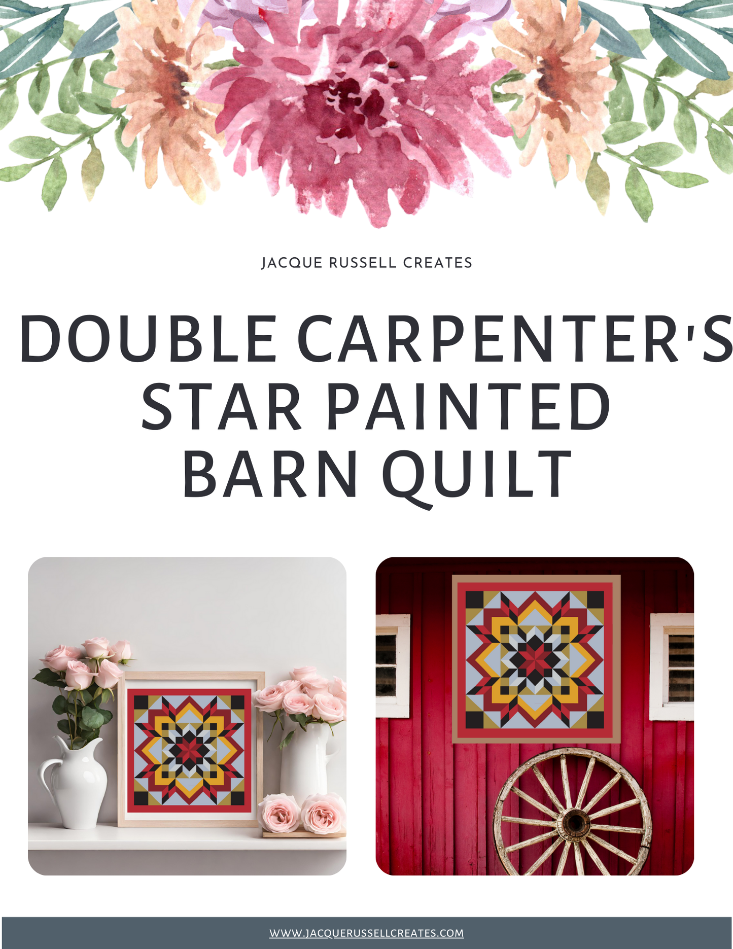 Double Carpenter Barn Quilt PDF Pattern, SVG Pattern, Wood quilt to paint for outdoors Bundle