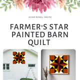 Farmer's Star Quilt Block Pattern - Digital Download PDF in 12x12, 24x24, and 48x48 Sizes for DIY Barn Quilt Decor