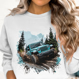 "Off-Road Jeep Mud Adventure PNG, 4x4 Truck Sublimation, Jeep Lover Clipart, Overlanding Digital Download, Muddy Trail PNG Design"