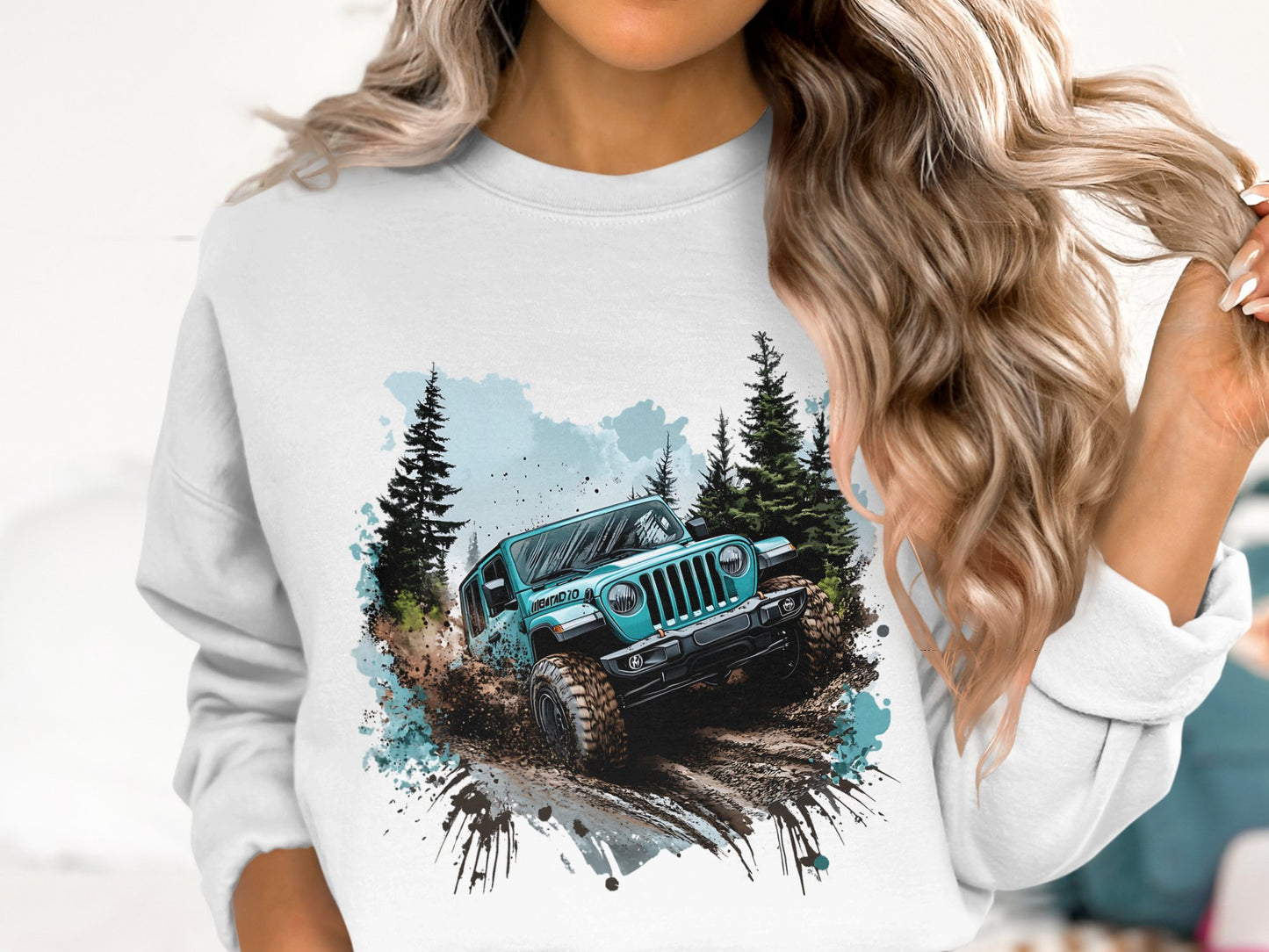 "Off-Road Jeep Mud Adventure PNG, 4x4 Truck Sublimation, Jeep Lover Clipart, Overlanding Digital Download, Muddy Trail PNG Design"