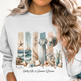 Salty Air & Summer Dreams PNG, Beach Brushstroke Sublimation, 20oz Tumbler Wrap, Coastal Summer Sublimation Design, Digital Download