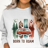 Born to Roam PNG, Watercolor Adventure Brushstroke Design, Vanlife Mountains Tent Clipart, Camping Sublimation Digital Download